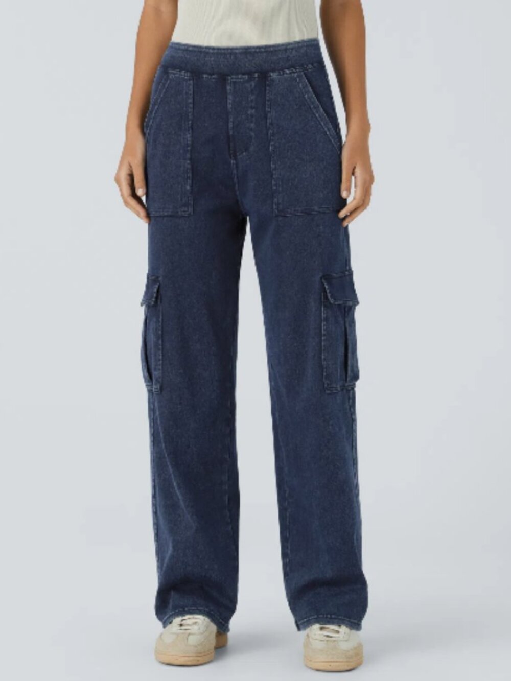 NWT Halara Flex™ Mid Rise Pockets Straight Leg Casual Cargo Jeans